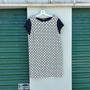 Rinascimento Black and White Geometric Dress